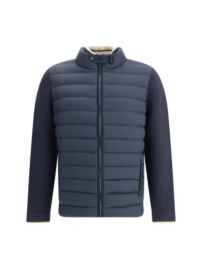 Herno Men Wool Double Layered Jacket In Blue