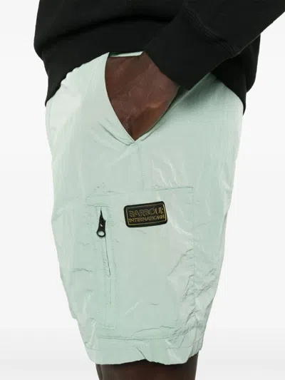 Barbour Raised Logo Shorts In Green