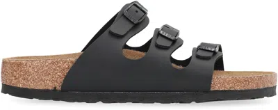 Birkenstock Florida Bs Leather Slides In Black