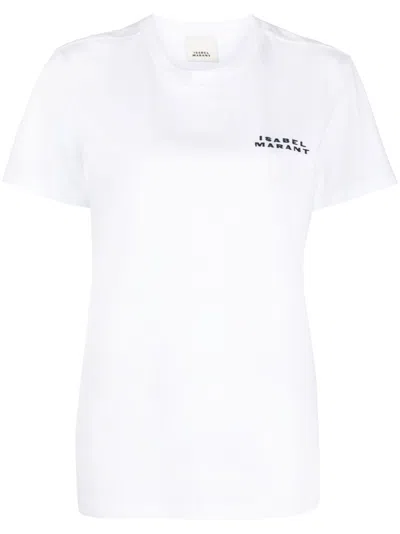Isabel Marant White Embroidered Logo T-shirt In White