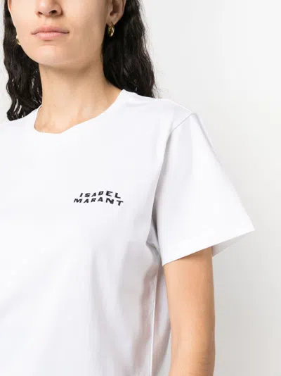 Isabel Marant White Embroidered Logo T-shirt In White