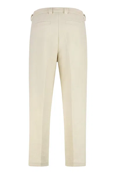 Hugo Boss Trousers Cotton Drawstring Waist In White