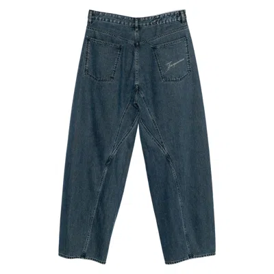 Jacquemus Blue Denim Men In Black