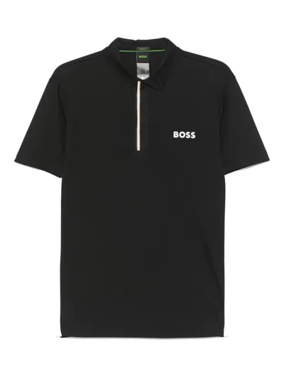 Hugo Boss Boss Technical Fabric Polo Shirt In Black