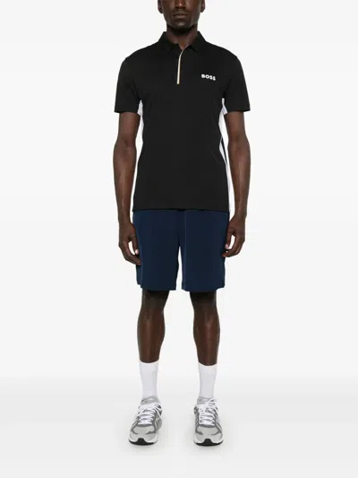Hugo Boss Boss Technical Fabric Polo Shirt In Black