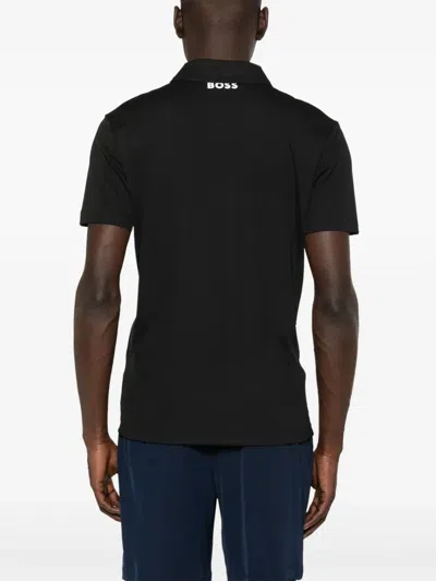 Hugo Boss Boss Technical Fabric Polo Shirt In Black