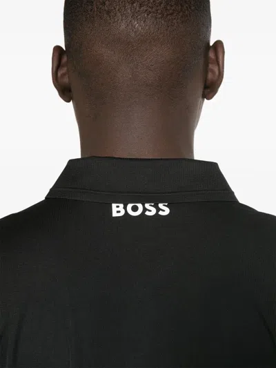 Hugo Boss Boss Technical Fabric Polo Shirt In Black