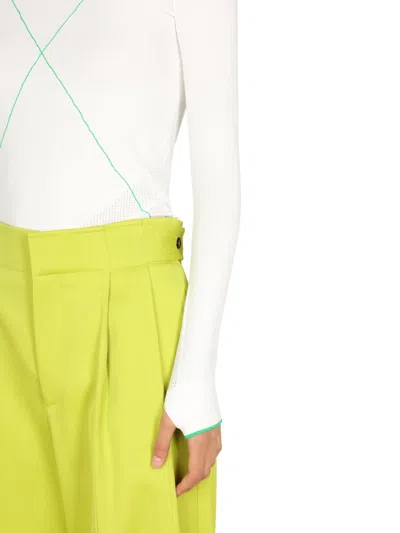 Bottega Veneta Contrasting Seams Sweater In White