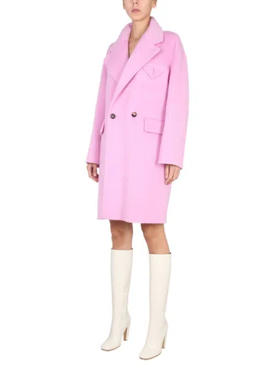 Bottega Veneta Doubleface Coat In Pink