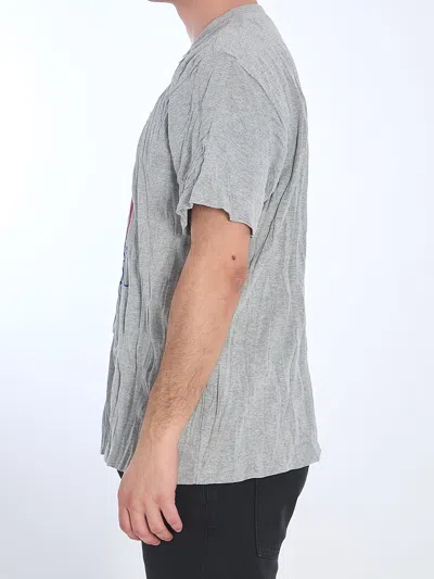 Bottega Veneta Graphic Rabbit-print Crushed Cotton Jersey T-shirt In Gray