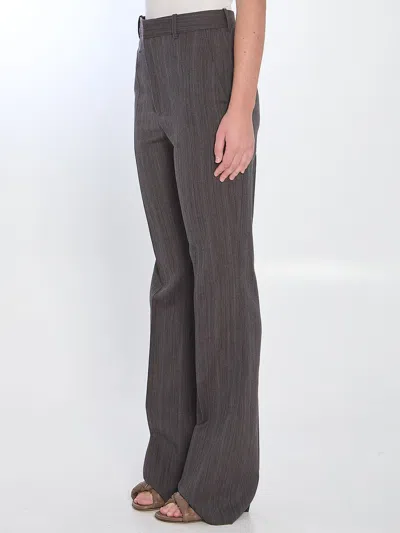 Bottega Veneta Wool Trousers With Thin Stripes In Animal Print