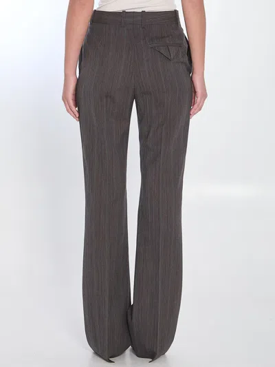 Bottega Veneta Wool Trousers With Thin Stripes In Animal Print