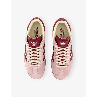 Adidas Originals Womens Gazelle Suede Trainers Clear Pink Noble Maroon In Black