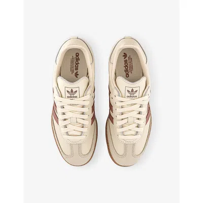 Adidas Originals Womens Samba Og Leather Trainers Cream White Wonder White Eur 37.5 / 4.5 Uk In Multi