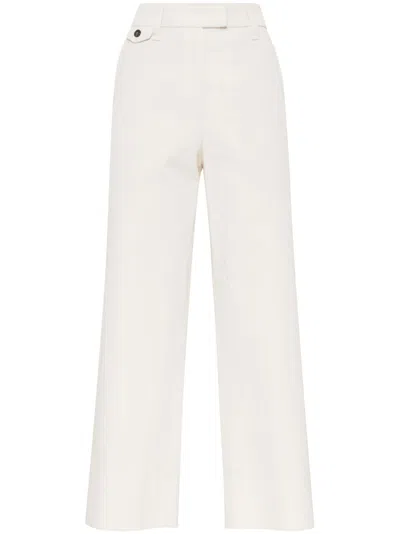 Brunello Cucinelli Cotton-linen Blend Trousers In White