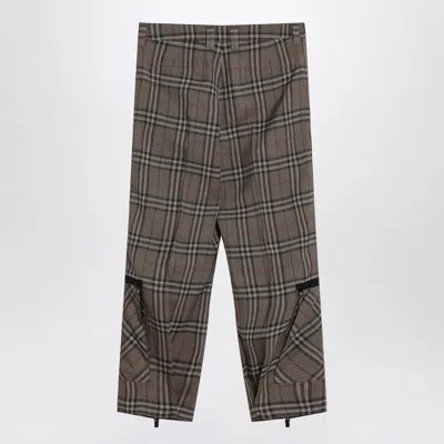 Burberry Cargo Pants Check Pattern In Silk Blend In Multi