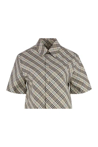 Burberry Women's Checked Cotton Shirt In Neutral