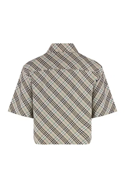 Burberry Women's Checked Cotton Shirt In Neutral