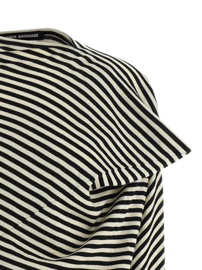 Junya Watanabe Cotton Wool Asymmetrical Top In Multi