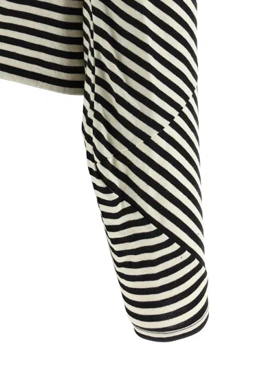 Junya Watanabe Cotton Wool Asymmetrical Top In Multi