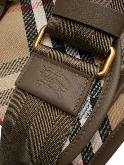 Burberry Small Handbag With Adjustable Strap And Check Pattern In Brown