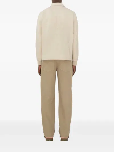 Burberry Men's Washed Twill Trousers In Quill