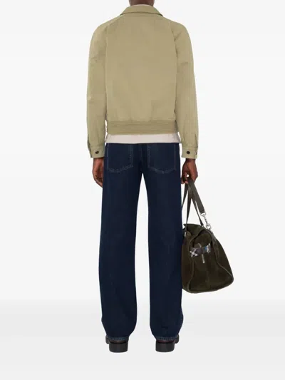 Burberry Cotton Jacket With Collar And Pockets In Skylark