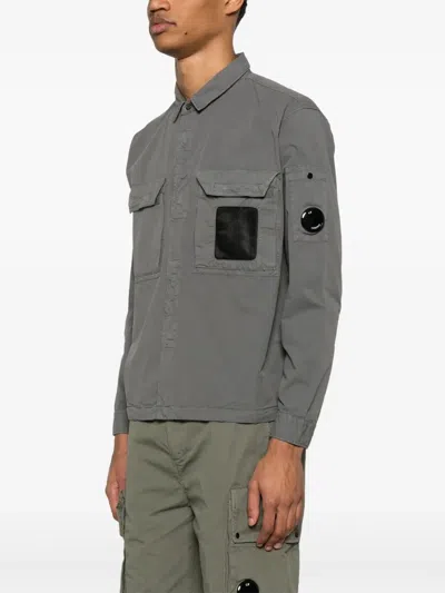 C.p. Company C.p.company Lens Detail Overshirt In Gray