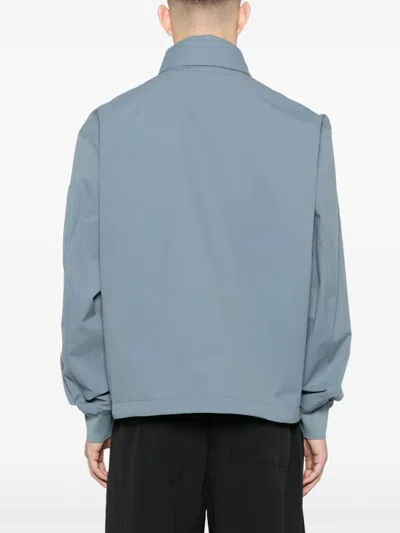 C.p. Company High-collar Casual Jacket With Flap Pockets In Blue