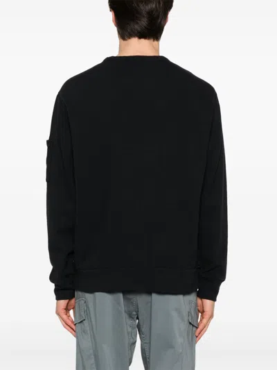 C.p. Company C.p.company Logo Cotton Crewneck Sweatshirt In Black