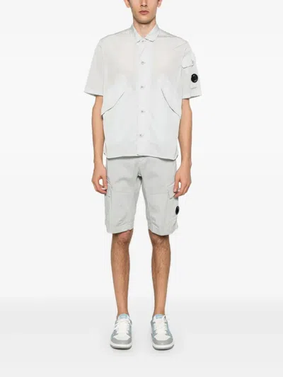 C.p. Company C.p.company Sateen Cargo Shorts In Gray