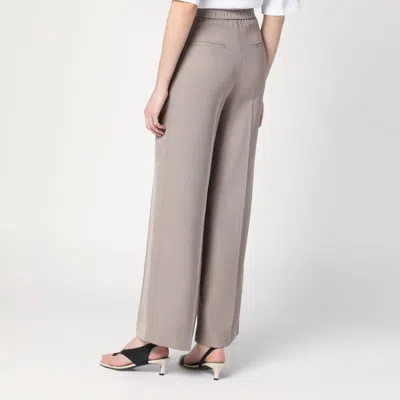 Calvin Klein Ash Grey Trousers In Linen Blend In Animal Print