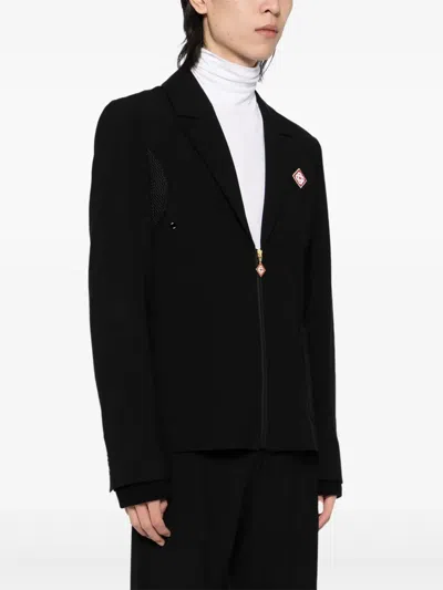 Casablanca Zip Up Sports Tailoring Jacket In Black