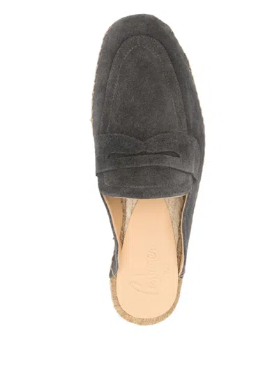 Castaã±er Castañer Nando Suede Leather Slippers In Gray