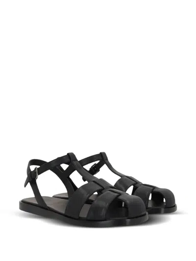 Church's Odyssey Nappa Leather T Strap Sandals In Black
