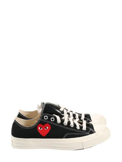 Comme Des Garçons Play Chuck Taylor Red Heart Sneakers In Black