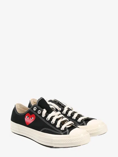 Comme Des Garçons Play Chuck Taylor Red Heart Sneakers In Black
