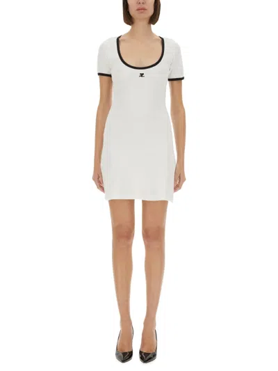 Courrèges Courregès Holistic Contrast Mini Dress In White