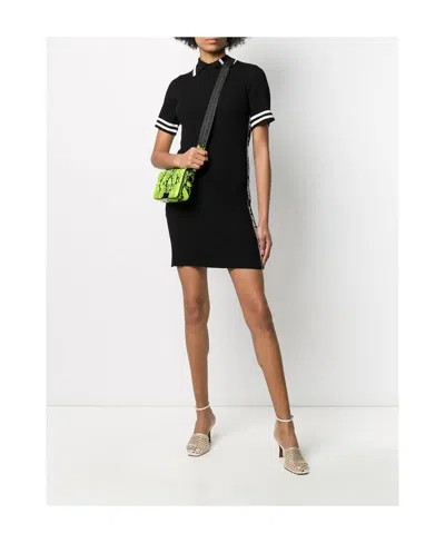 Off-white Short Sleeved Knitted Dress In Black