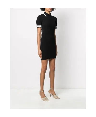 Off-white Short Sleeved Knitted Dress In Black