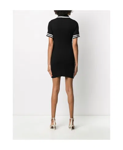 Off-white Short Sleeved Knitted Dress In Black