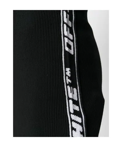 Off-white Short Sleeved Knitted Dress In Black