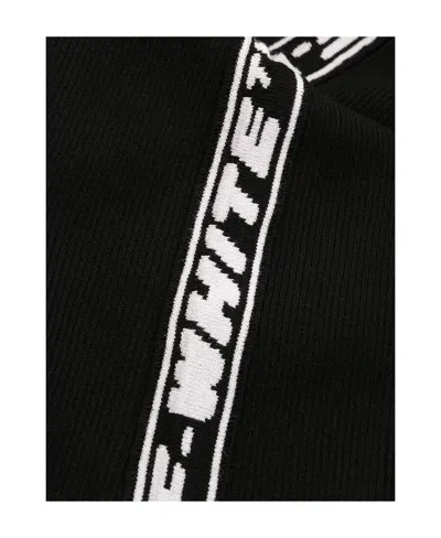 Off-white Short Sleeved Knitted Dress In Black