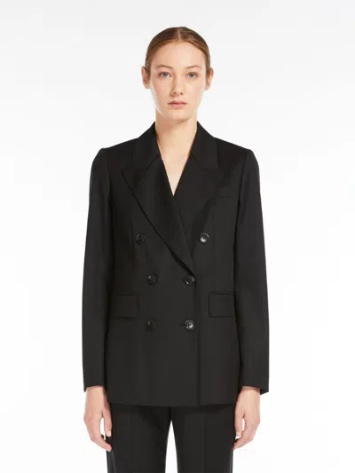 Max Mara Double-breasted Wool Blazer In Animal Print
