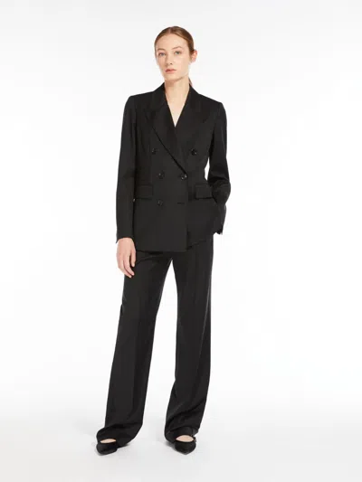 Max Mara Double-breasted Wool Blazer In Animal Print