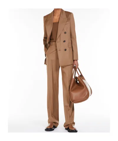 Max Mara Oppio Double-breasted Blazer In Brown