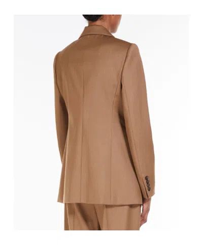 Max Mara Oppio Double-breasted Blazer In Brown