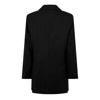Max Mara Vertical Striped Suit Coat In Black