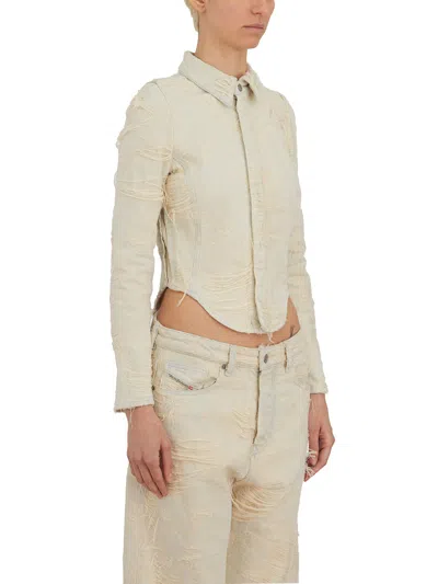 Diesel Camicia Corta In Cotone In Neutral