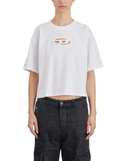 Diesel T-shirt T-buxt-crop-od In White